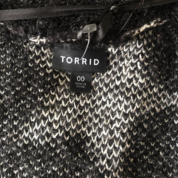 Torrid Star long Cardigan Sweater Fuzzy Black & silver Sz 00 - Picture 9 of 16